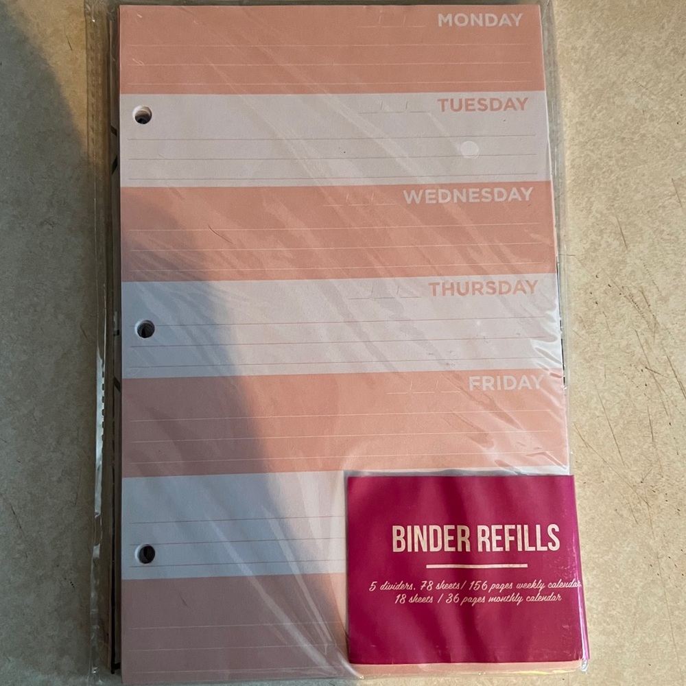 Pinkish peach Binder insert/ packet